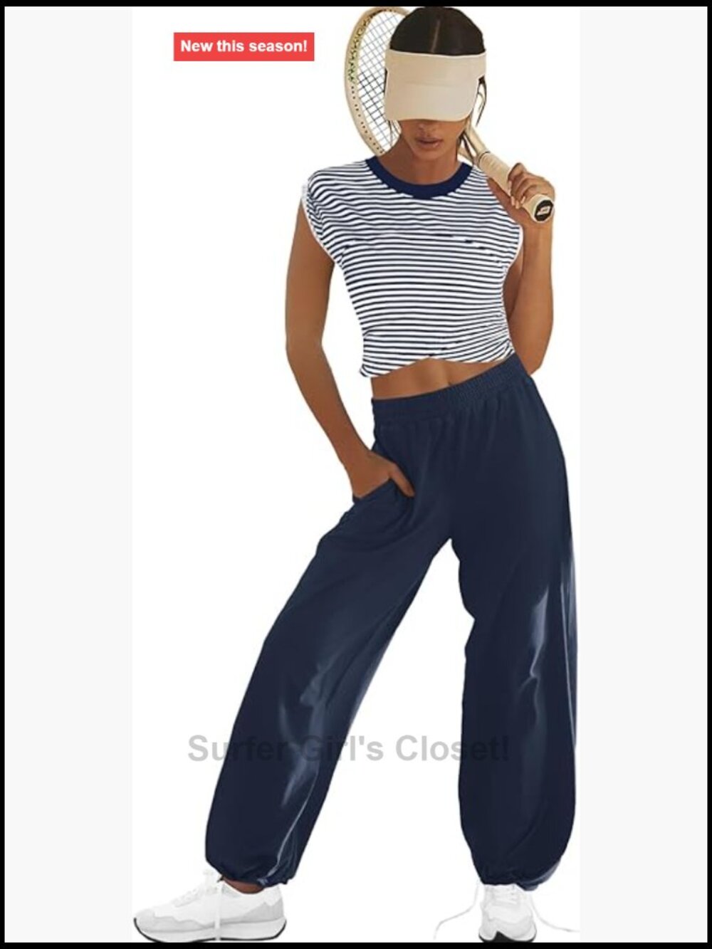 2 Piece Loungewear Set with Cropped Top and Wide Leg Pants Pockets - Picture 1 of 6